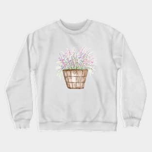 Wooden bucket with lavender Crewneck Sweatshirt